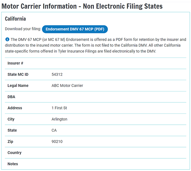 California DMV MCP 67 Form Now Available Online Tyler Insurance Filings California DMV MCP 67 Form Now Available Online Tyler Insurance Filings