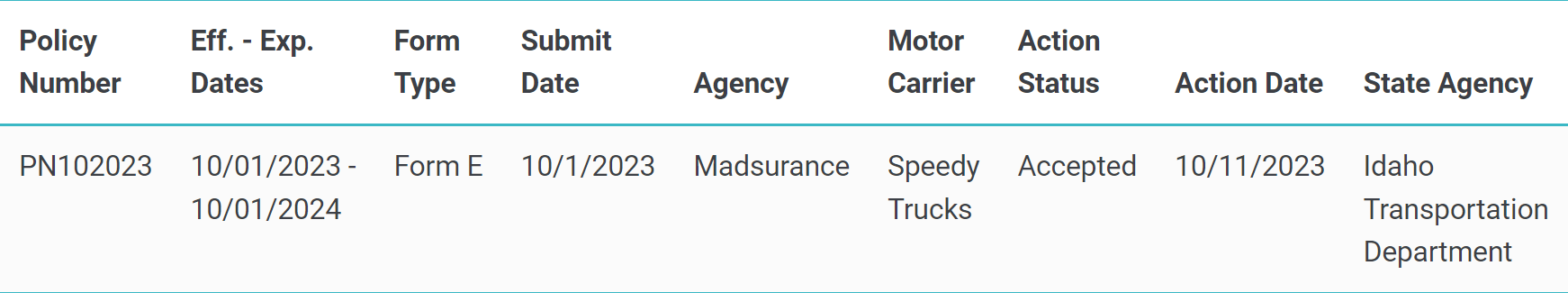 Insurance users can view policy expiration date information on the Custom Reports.