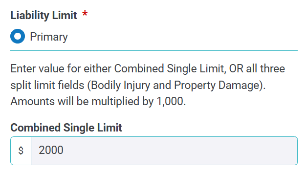 A new field for primary and excess coverage has been added to Form E to meet requirements from some state jurisdictions.